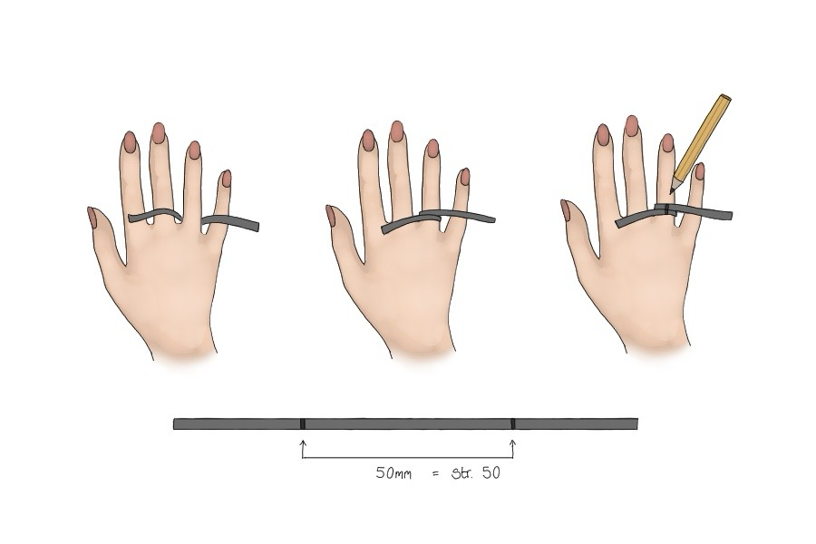Sådan måler du din ringstørrelse med papirstrimmel